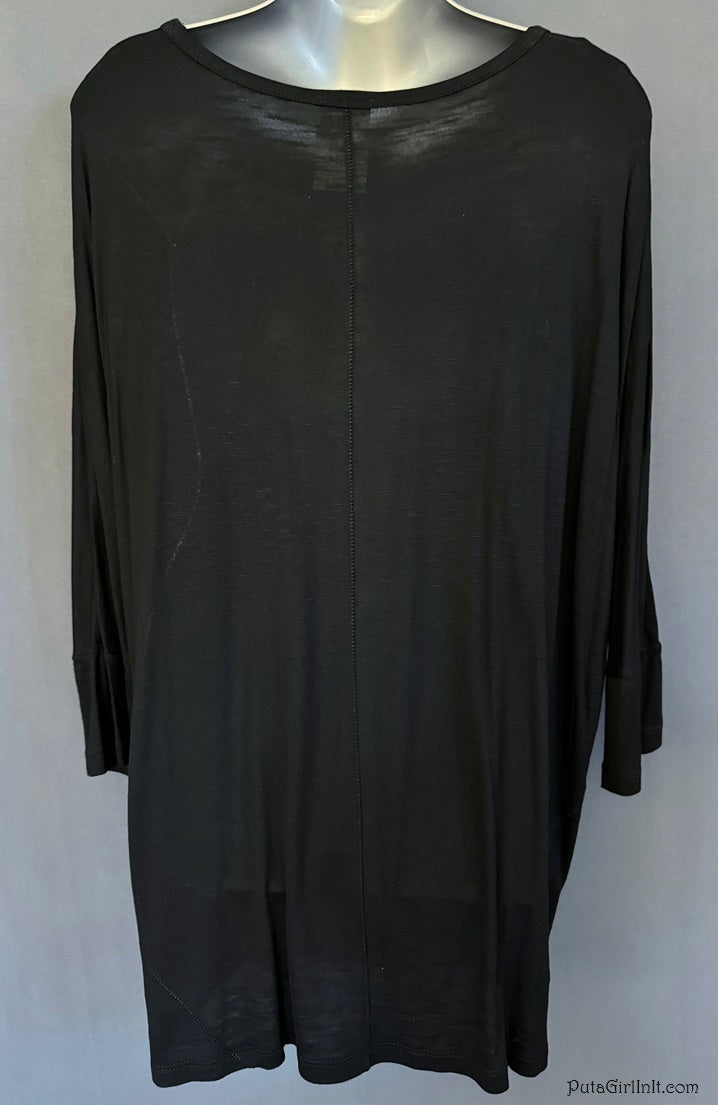 Vocal Black Crystal Cross Divine Elegance Dolman Shirt