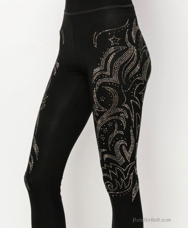 Vocal Apparel Galactic Glow Black Crystal Leggings