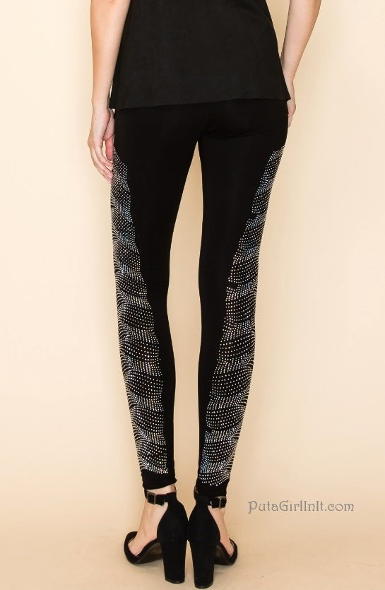 Vocal Apparel Midnight Brilliance Black Diamond Elegance Leggings