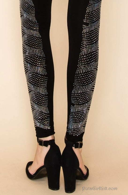 Vocal Apparel Midnight Brilliance Black Diamond Elegance Leggings