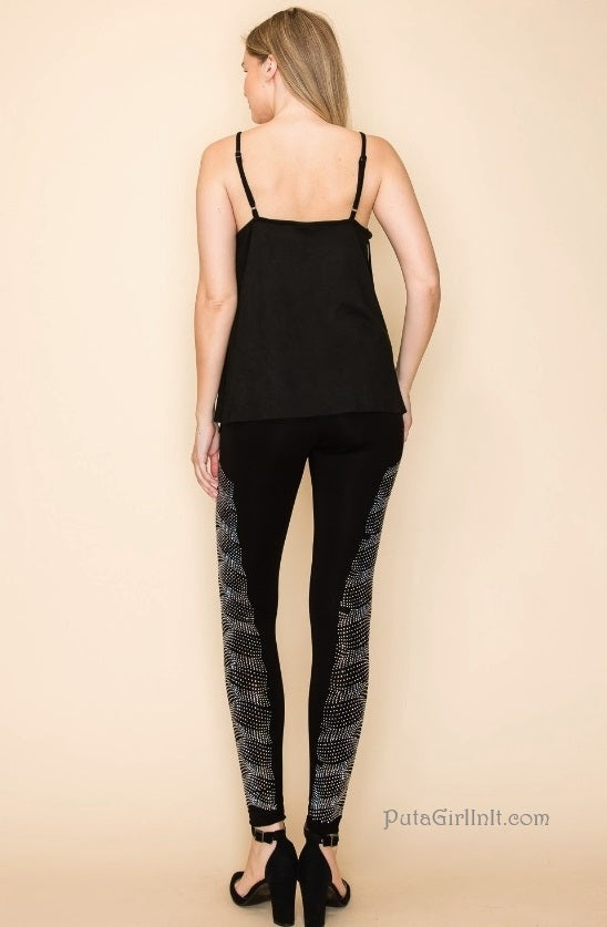 Vocal Apparel Midnight Brilliance Black Diamond Elegance Leggings