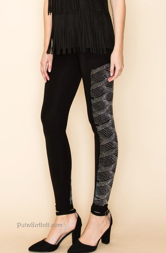 Vocal Apparel Midnight Brilliance Black Diamond Elegance Leggings