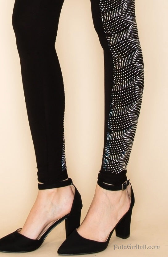 Vocal Apparel Midnight Brilliance Black Diamond Elegance Leggings