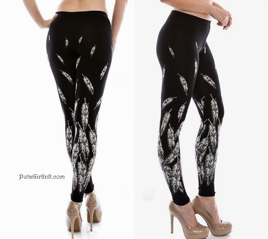 Vocal Apparel Crystal Spirit of Elegance Feather Leggings