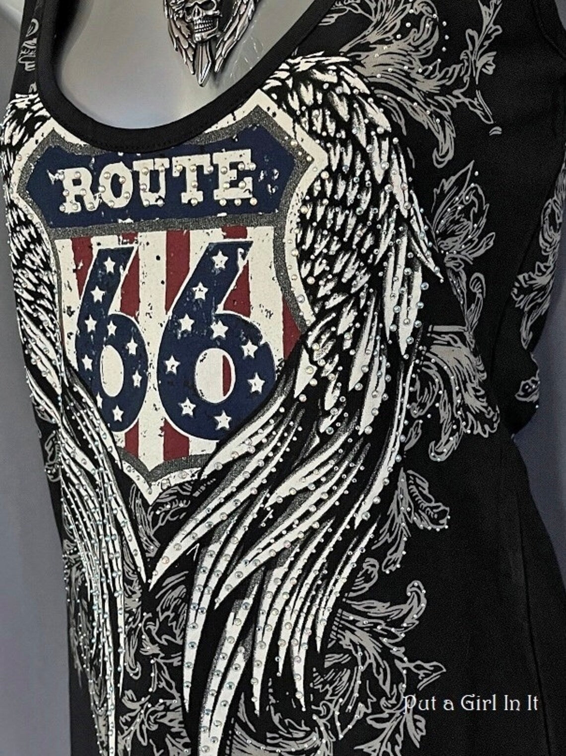 Bus Stop Route 66 Winged Wanderer Crystal Tank Top