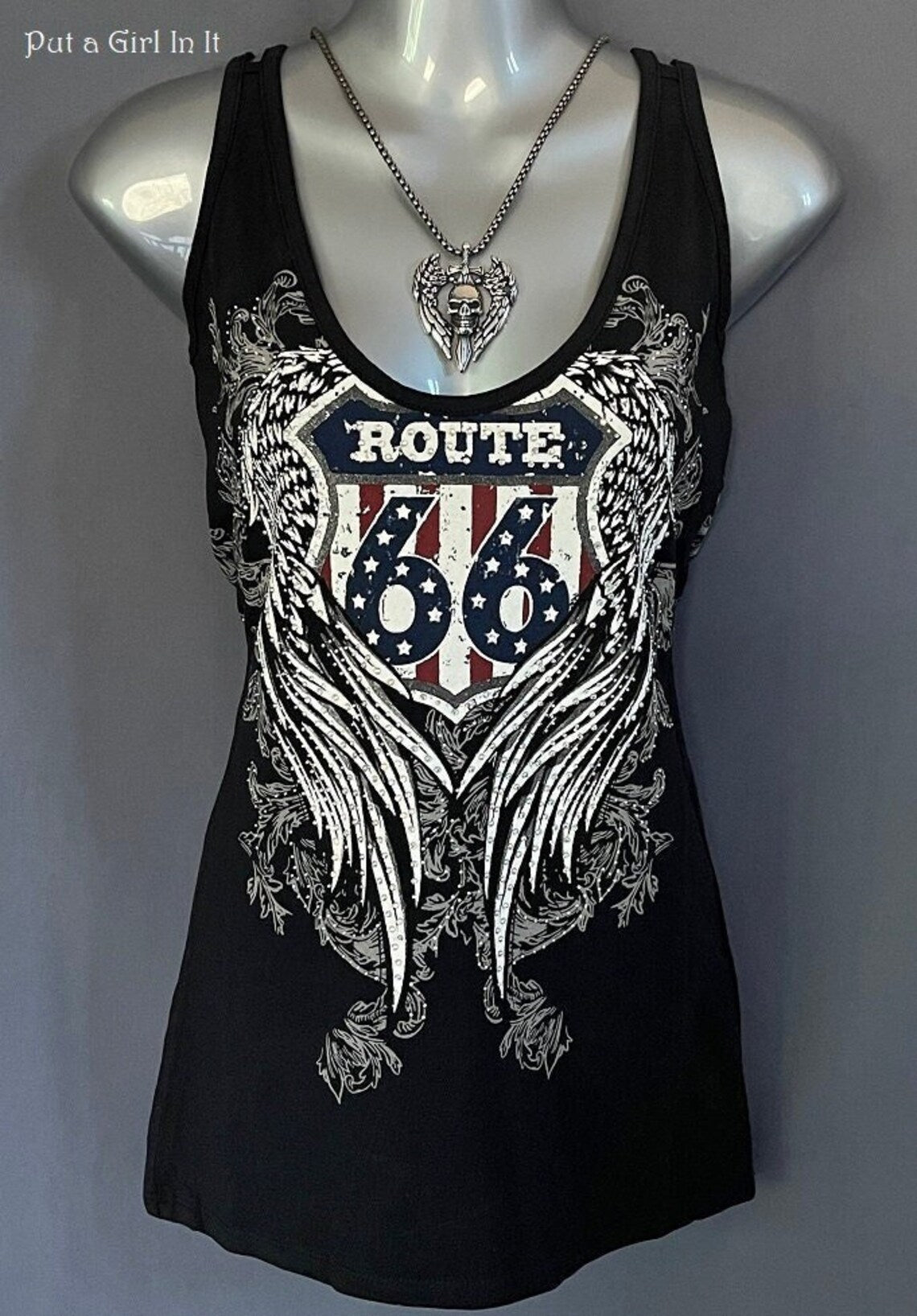 Bus Stop Route 66 Winged Wanderer Crystal Tank Top