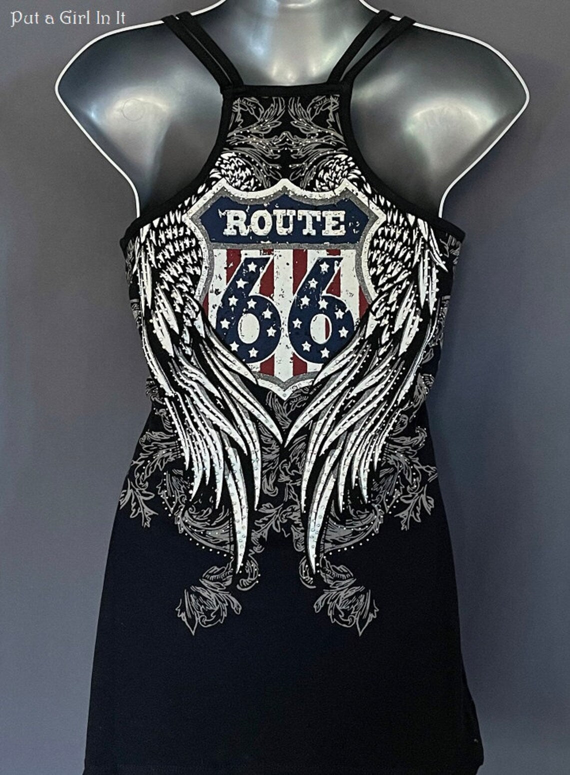 Bus Stop Route 66 Winged Wanderer Crystal Tank Top