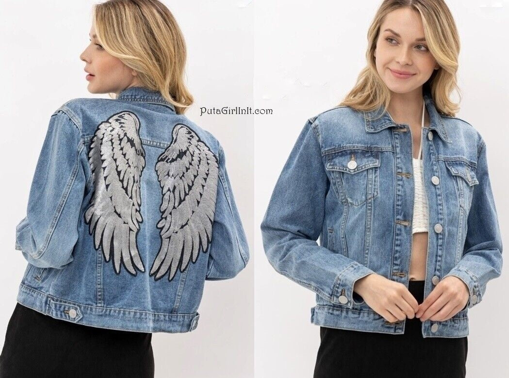 Vocal Apparel Heavenly Wings Denim Jacket