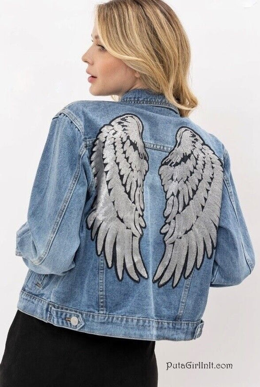 Vocal Apparel Heavenly Wings Denim Jacket