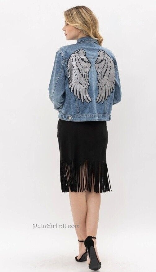 Vocal Apparel Heavenly Wings Denim Jacket