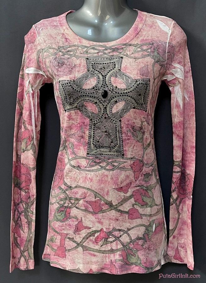 Vocal Studded Pink Angelic Blush Long Sleeve Sublimation Shirt