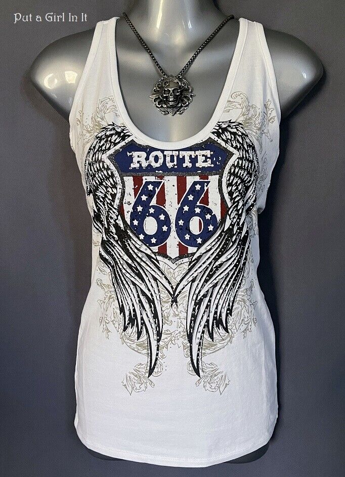 Bus Stop Route 66 Winged Wanderer Crystal Tank Top