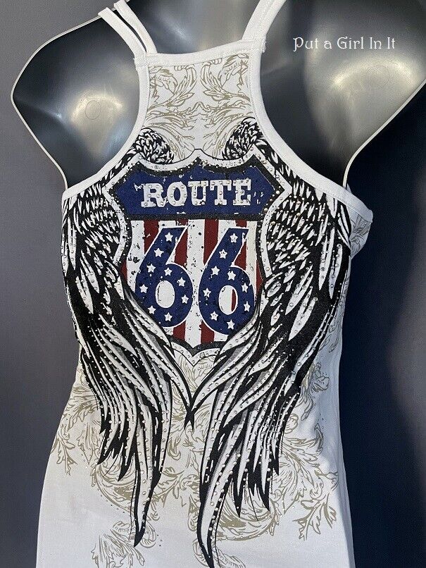 Bus Stop Route 66 Winged Wanderer Crystal Tank Top